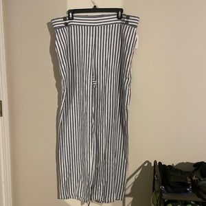 NWT Ellen Tracy Sailor Linen Blend Striped Wide Leg Pants Size XL